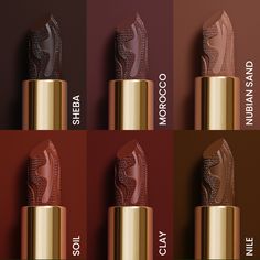 Nubian Earth Lipstick Bundle – Juvia’s Place Afrocentric Makeup, Melted Caramel, Lipstick Guide, Best Makeup Brands, Shimmer Lipstick, Fall Lips, Juvias Place, Makeup For Black Skin, Brown Lipstick