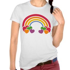 80's Rainbow 'n Hearts T-Shirt - LOVE this !! Love This, Classic Style, Free Design, Tool Design, Created By, Rainbow, V Neck, Mens Graphic Tshirt, Stars