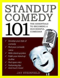 the cover of stand up comedy 101, with a white mask on top of it