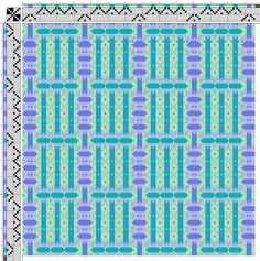 a cross stitch pattern in blue and green