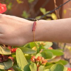 Product Name :- Natural Garnet Bracelet  Stone Shape : Round Shape Stone Size :- 2.5X2.5mm Bracelet Length :- 7 Inch Size  metal : 92.5 sterling silver with 14Kt gold  Bracelets Type :- Adjustable Bracelet  Color - same as picture  Unique Beaded Bracelet, made of Natural Garnet Bracelet details, It's good material but need care, I would recommend to Permission swim or shower with the jewelry, some details can get ruin faster with water. but it's not like that, Also natural gemstones are all diff Minimalist Chain Bracelet With Round Beads And Adjustable Chain, Dainty Chain Bracelet With Adjustable Round Beads, Tiny Beads Bracelet Jewelry Gift, Minimalist Adjustable Chain Bracelet With Round Beads, Resizable Pearl Bracelet With Round Beads For Gifts, Dainty Beaded Bracelet With Adjustable Chain, Dainty Adjustable Rosary Bracelet With Tiny Beads, Dainty Pearl Bracelet With Adjustable Beaded Chain, Delicate Beaded Bracelet With Adjustable Chain