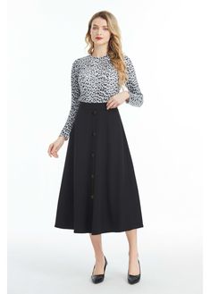 Our Black Midi Skirt with Front Button Detail is the perfect blend of sophistication and style. Crafted from high-quality denim fabric, this skirt is soft to the touch and comfortable to wear. It features a midi length, which falls below the knee, making it perfect for both casual and formal occasions. The skirt is designed with a button detail that runs down the front of the skirt, adding a touch of elegance and femininity to the overall design. The skirt also features a hidden back zipper clos Business Outfits Women, Button Skirt, Skirt Floral, Black Midi Skirt, Black Midi, Outfits Women, Business Outfits, Floral Shirt, Denim Fabric