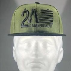 2a (Second Amendment) Black Flat Bill Back Hat, Green With Black Font. Condition Is (New With Tags). Shipped With Usps First Class. New Era Yankees, Usa Cap, Chicago Bulls Hat, Flat Bill Hat, Knit Hat For Men, Outdoor Cap, Back Hat, Camo Hats, Cap Mens