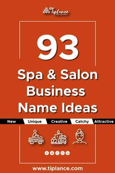 the cover of 99 spa and salon business name ideas