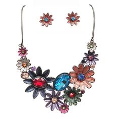 Rosemarie Collections Fashion Jewelry and Inspirational Gift Giving Necklace And Earring Sets, Flower Collar, Multiple Earrings, Special Gifts For Her, Floral Set, Trendy Bracelets, Earring Sets, 3d Metal, Metal Flower