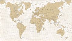 an old world map with all the countries and major cities on it's sides