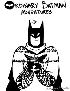 the batman logo is shown in this black and white drawing, which reads ordinary batman adventures