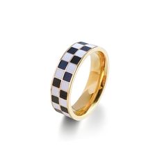 PRICES MAY VARY. CHECKERED RING FOR WOMEN:The pattern of checkerboard ring is made up of many black and white squares, which looks unique and personalized ,fashion without losing classics ,wonderful way to accessorize your fingers! These dainty rings are the perfect complement to any outfit, making you more elegant and gorgeous. BLACK AND WHITE CHECKERED RING:This ring by a large number of black and white square combination, modelling unique personality, gold tone can be a good embellishment of Dainty Rings, Rings Black, Ring Elegant, Ring Fashion, Thumb Ring, White Square, Outfit Making, Thumb Rings, Rings Jewelry