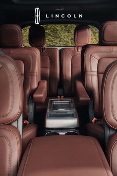 the back seats of a lincoln suv