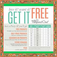 an advertisement for pampered chef's get it free coupon is shown