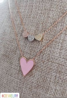 "Beautiful heart necklaces in different enamel colors Perfect for all ages -sterling silver -gold plated -14 inch chain with 2 inch extension ** in the \"letter to seller\" section please include your email address and the color heart you want! free shipping If your order is a gift, I can wrap them in an elegant gift box (free of charge) If you have questions please don't hesitate to ask. Happy shopping" Diamond Cufflink, Heart Choker, Enamel Necklaces, Charm Rings, Beautiful Heart, Colorful Heart, Elegant Gift, Initial Necklace, Shop Necklaces