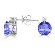 8mm Violetish Blue Tanzanite AAAA Earring Round shape 4.4ct with 0.1cttw Diamond in 14K & 18K White Gold, Yellow Gold & Rose Gold Product Information SKU TT20000-7 Metal Type Your choice: 14K, 18K Metal Color Your choice: White Gold, Yellow Gold, Rose Gold Earrings Style Stud Single Stone Metal Weight 2.62 Primary Stone Gemstone Name Tanzanite Gemstone Species Zoisite No. Of Gemstones 2 Gemstone Shape Round Gemstone Color Violetish Blue Gemstone Grade Your choice: AA Gemstone Clarity VVS Gemston White Gold Tanzanite Earrings With Brilliant Cut, Tanzanite Earrings With Prong Setting, Tanzanite Earrings, Tanzanite Gemstone, Blue Tanzanite, Single Stone, Blue Gemstones, Rose Gold Earrings, Round Earrings