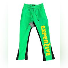 Expenzive Taste Clothing All New So Expenzive Flared Sweatpants. Fits True To Size. Sizes S-2x Available Trendy Green Stretch Sweatpants, Trendy Green Sweatpants, Green Stretch Straight Sweatpants, Black Fade Haircut, Sweatpants Fits, Flared Sweatpants, Black Fade, Clothing Pants, Futuristic Fashion