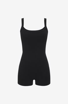 This ribbed cotton romper has you covered for any occasion that requires comfort. Black Bodysuit Romper, Friend House, Youtuber Dr, Gym Fits, Cotton Romper, Black Bodysuit, Tulum, Capsule Wardrobe, Onesies