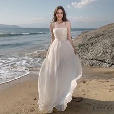 Lasaky - Beautiful Chiffon Beach Vacation Dress with High-waisted Net Yarn Long Skirt Vacation Dresses Beach, Vacation Dress, Vacation Dresses, Types Of Skirts, Olivia Mark, A Line Skirt, Types Of Collars, Long Skirt, A Line Skirts