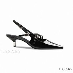 Lasaky - Modern Patent Leather Pointed Toe Kitten Heel Sandals in Silver, Black Wedding Shoes, Black Work High Heels Silver Black Wedding, Wedding Shoes Black, Black Wedding Shoes, Kitten Heel Sandals, Point Shoes, Black Work, Black Wedding, Kitten Heel, Heel Sandals