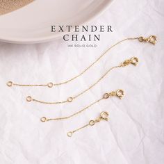 "14K 18K Solid Gold Extender Gold Chain * Bracelet - Necklace Adjustable Gold Extender Link * Spring Ring Clasp * Chain Extender 1\" 2\" 3\" 4\" With its simple and classic design, your cable extender chain will be fashionable for many years. It the strong and long-lasting enough to withstand anything your little one can do! It's a great birthday present, the first piece of jewelry, or a gift for no reason. Make her happy! ------------------------------------------------ ►PRODUCT DETAILS ►MATERI Adjustable Cable Chain Jewelry For Anniversary, Minimalist 14k Gold Chain Bracelet With Extender, Yellow Gold Chain Bracelet With Extender, Everyday 14k Gold Chain Bracelet With Extender, Dainty Gold Necklace With Extender, Dainty Yellow Gold Bracelet With Extender, Everyday Yellow Gold Jewelry With Extender, Minimalist Yellow Gold Chain Bracelet With Extender, Yellow Gold Link Bracelet With Extender