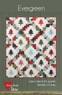 Evergreen Quilt Pattern – Quilting Books Patterns and Notions Easy Christmas Quilt Patterns, Evergreen Quilt, Christmas Quilts Ideas, Quilts Christmas, Tree Quilt Pattern, Sewing Christmas, Tree Quilts, Christmas Quilt Blocks, Cluck Cluck Sew