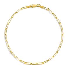 777236 - 14K Yellow Gold - Paperclip Bracelet Formal Yellow Gold Link Paperclip Bracelet, Formal Gold Paperclip Chain Bracelet, Yellow Gold Paperclip Bracelet With Rectangular Links For Formal, Classic Formal Paperclip Bracelet With Solid Link Construction, Formal Yellow Gold Paperclip Bracelet With Rectangular Links, Classic Formal Paperclip Chain Bracelet, Sterling Silver Classic Bracelet With Paperclip Chain, Classic Yellow Gold Paperclip Bracelet With Box Chain, Classic Sterling Silver Bracelet With Oval Link Paperclip Chain