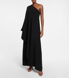 Find THE ROW Sparrow One-shoulder Silk Cady Gown on Editorialist. Made in Italy. Closure: zipped side, hook fastening. Material: 100% silk. Care instructions: dry clean. Black Tube Dress, Black Kaftan, Timeless Brand, Black Tube, One Shoulder Gown, Drape Sleeves, Silk Gown, Silk Maxi Dress, Modern Trend