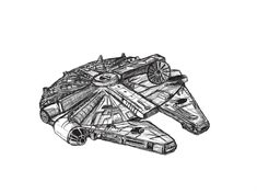 a black and white drawing of a star trek ship