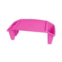 a pink plastic table on a white background