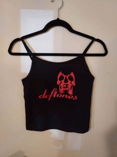 Deftone Crop Top Black Or Red Glitter Vinyl Deftone Shirt Deftone Tank Topcropped Tank Deftones Crop Top, Deftones Tank Top, Black Graphic Crop Top, Pearl Jam Shirt, Deftones Shirt, Pop Pop Shirts, Self Titled, 90s Grunge, Pearl Jam