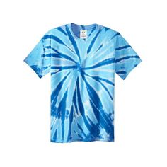 a blue and white tie - dyed t - shirt on a white background