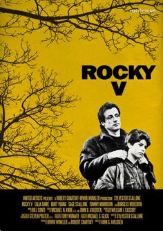 rocky v movie poster with two men standing next to each other in front of trees