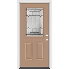 thermaic door with glass and side panels is shown in light brown, which matches the