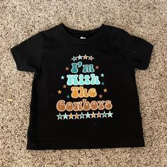 Western Graphic Tee For Kids. Size 4t. Bought At A Childrens Boutique. Never Worn. Cute Black Unisex T-shirt, Cute Unisex Black T-shirt, Playful Black Tops With Letter Print, Playful Black Top With Letter Print, Western Graphic Tees, Children's Boutique, Size 4t, Kids Shirts, Graphic Tee