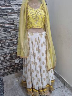 This is exclusive designer 3 piece lehenga set apt for wedding parties and functions. This is custom made lehenga with any kind of custom changes possible. Fabric details.. Lehenga is made in banarse georgette fabric with the flares of 6 meters. Top is made in silk fabric with zardozi handwork done on this. This can be stitch to any size. Made to order dress We have an expert team for customization.  Stitching  For stitched dresses you can chose from size chart or can message us for customization.our team will send you size chart for customization. Feel free to convo for any details to help you in your selection because customize dresses cannot be return or exchange.  Note: color may slightly vary because of different screen resolutions. We have an expert customization team .if you have an Semi-stitched Party Wear Sets With Sheer Dupatta, Designer Party Wear Choli With Unstitched Blouse, Party Wear Choli With Unstitched Blouse In Traditional Drape, Party Wear Choli With Unstitched Blouse, Unstitched Blouse Choli For Party Wear, Unstitched Choli For Party Wear With Traditional Drape, Fitted Chanderi Sets For Party Wear, Fitted Sets With Dabka Work For Designer Wear, Semi-stitched Chanderi Party Wear Sets