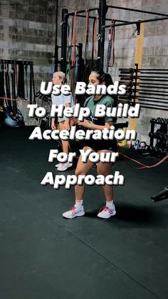 a woman holding a dog in a gym with the words use bands to help build appreciation for your approach