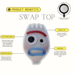 the product benefits of swap top are shown in this graphic above it's description