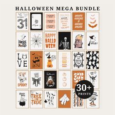 the ultimate halloween mega bundle includes 30 printables and 3x4's