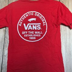 Red Vans Short Sleeve Tshirt Brand Brand New Condition Vans Shorts, Vans Top, Red Vans, Vans Red, Women's Vans, Red Tshirt, Womens Vans, Tshirt Colors, Brand New