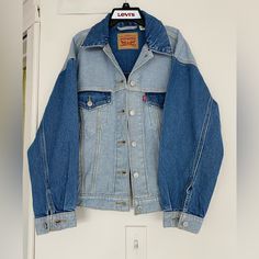 Levi's Women's Inside Out 90's Two Toned Denim Trucker Jean Jacket Levis Jacket, Levis Women, Ex Boyfriend, Trucker Jacket, Jean Jackets, Jean Coat, Jean Jacket, Levi's, Inside Out