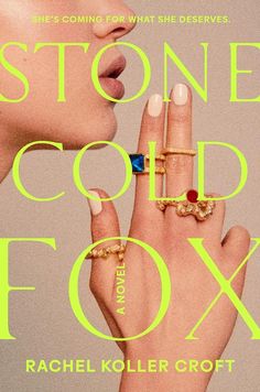 a woman holding her hand up to her face with the words stone cold fox on it