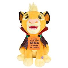 the lion king stuffed animal has a sign that says i can't wait to be king