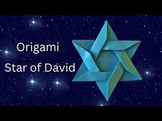 an origami star of david with stars in the background and text that reads, origami star of david