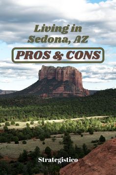 the cover of living in sedona, arizona pros and cons by strategisico