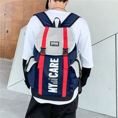 Material: Oxford Size: 11,8*18,89*7in / 30*48*18cm Street Backpack, Large Capacity Backpack, Backpack For Teens, Pocket Letters, Korean Street, Casual Tote, Rain Cover, Designer Backpacks, Black Backpack