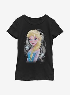 100% CottonWash cold; dry lowImportedListed in youth sizes Elsa Tshirt, Sven And Kristoff, Frozen Design, Elsa Anna Olaf, Frozen Kids, Disney Frozen Elsa, Elsa Anna, Frozen Elsa, Elsa Frozen