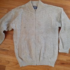 Vintage Sweater Still In Great Condition Save For Possible Orange-Ish Stain(?) On Sleeve Pictured. Measurements Are Approximate And Laying Flat- Shoulder 24 In., Chest 24 In., Length 27 In., Arm 21 In. 100% Virgin Wool Sweaters Vintage, Winter Sweater, Vintage Sweater, Winter Sweaters, Zip Sweater, Cozy Fall, Vintage Sweaters, Zip Ups, Men Sweater