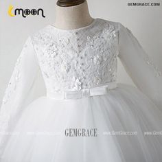 10% off now|Sequined Lace Tulle Flower Girl Dress With Long Sleeves For Winter at GemGrace. Click to learn our pro custom-made service for wedding dress, formal dress. View Couture Flower Girl Dresses for more ideas. Stable shipping world-wide. Floral Applique Long Sleeve Wedding Dress, Long Sleeve Wedding Dress With Floral Applique, Long Sleeve Lace Princess Dress For Dress-up, Long Sleeve Floral Applique Wedding Dress, Elegant Long Sleeve Princess Dress For First Communion, Elegant Long Sleeve Princess Dress For Baptism, Long Sleeve Princess Lace Dress, Long Sleeve Floral Applique Party Dresses, Princess Style Long Sleeve Lace Dress