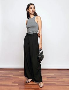 Black Wide Leg Pants Chic Wide Leg Baggy Dress Pants, Chic Baggy Wide-leg Dress Pants, Chic Baggy Wide Leg Dress Pants, Baggy Wide-leg Dress Pants For Workwear, Chic Baggy Straight Wide Leg Pants, Baggy Wide-leg Pants For Work, Chic Baggy Wide Leg Pants, Chic Baggy High-waisted Wide Leg Pants, Baggy High-waisted Wide Leg Pants For Work