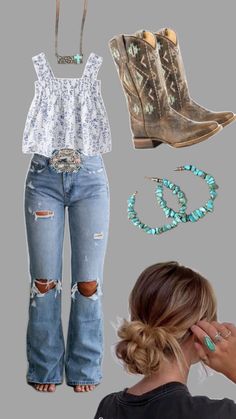 Outfits Aesthetic Country, Country Concert Outfit Ideas October, Fashionable Western Outfits, Outfit Ideas For A Country Concert, Western Outfits Women For School, Simple Country Outfits Summer, Western Simple Outfits, Country First Day Of School Outfits, First Day Of School Outfit Western