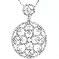 Dazzling 14K White Gold Diamond Pendant - 1.75 Carat Movement Drawing, Reflecting Light, Pendant Diamond, Fashion Pendant, Royal Jewelry, Diamond Set, Style And Grace, White Gold Diamonds, Diamond Pendant