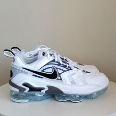 Nike Air Vapormax Evo Ct2868 100 Size M8 W9.5 Brand New (Display Only Left Shoe) With Original Box Shipping Same Day Or Next Day White Air Max Cushioned Lace-up Sneakers, Nike Air Max High-top Cushioned Shoes, Modern White Sneakers For Running Errands, Dynamic White Low-top Running Shoes, Modern Nike Air Max For Sports, White Athleisure Custom Sneakers With Round Toe, Nike Air Max With Dynamic Air Max Cushioning, Nike High-top Running Shoes With Air Cushioning, Dynamic Nike Air Max With Cushioning