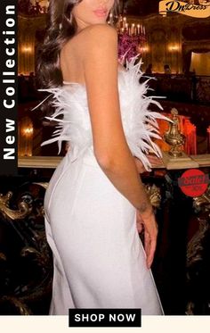 Fashion Feather Tube Top Sexy Jumpsuit White Fitted Strapless Bodysuit, Chic Sleeveless Party Bodysuit, Chic Sleeveless Bodysuit For Party Season, White Bodycon Bodysuit For Parties, Fitted Sleeveless Bodysuit For Party Season, Chic Bodysuit For Club And Party Season, Strapless Bodysuit For Spring Party, Fitted Strapless Flirty Jumpsuits And Rompers, Flirty Strapless Fitted Jumpsuits And Rompers